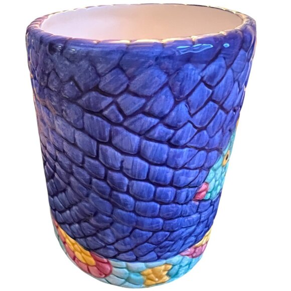 HTF Pair of Collectible Vtg 1994 CLAY ART Mosaic Fish Mugs Hand-Painted Ceramic - Picture 11 of 16